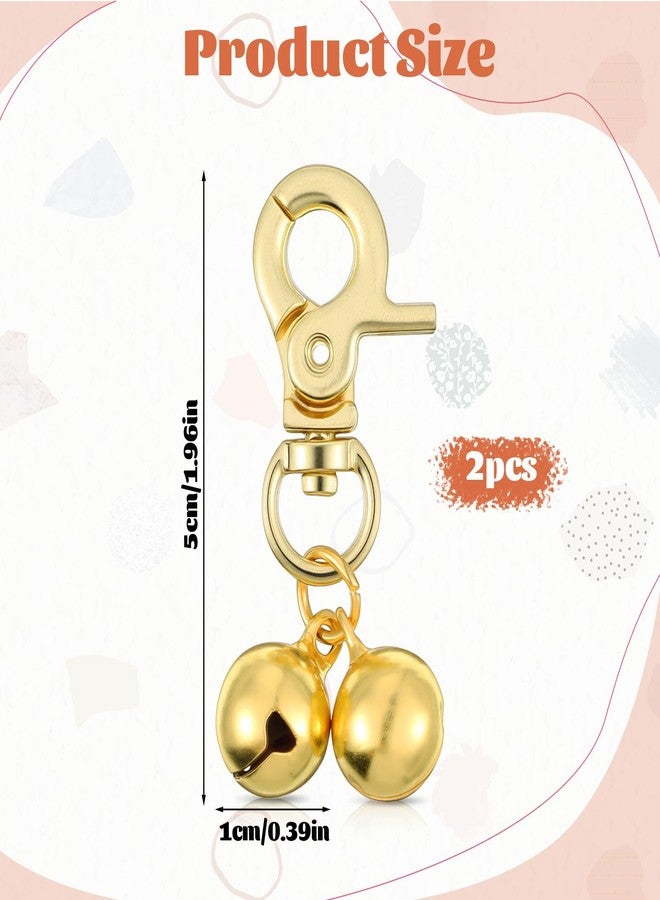 Psiriol 2Pcs Gold Bells for Dog Collars, Extra Loud Collar Bell, Cat Bell for Pet Collar, Training Collar Charm with Heavy Duty Snap Clips, Pet Pendant Accessories for Pet Tracking Anti Lost Training - Image 2